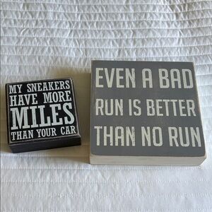 Gray & Black Running Motivational Wall Signs - Home Wall Decor